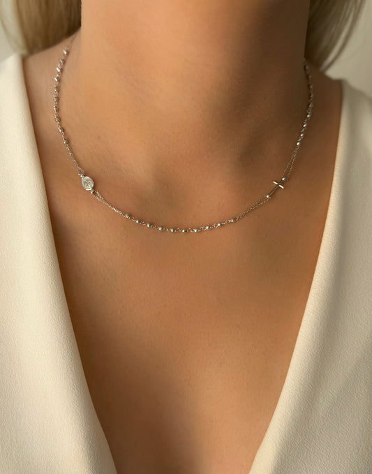 Bijelo zlato ogrlica krunica Holy Glow-Zlatarna Vitić