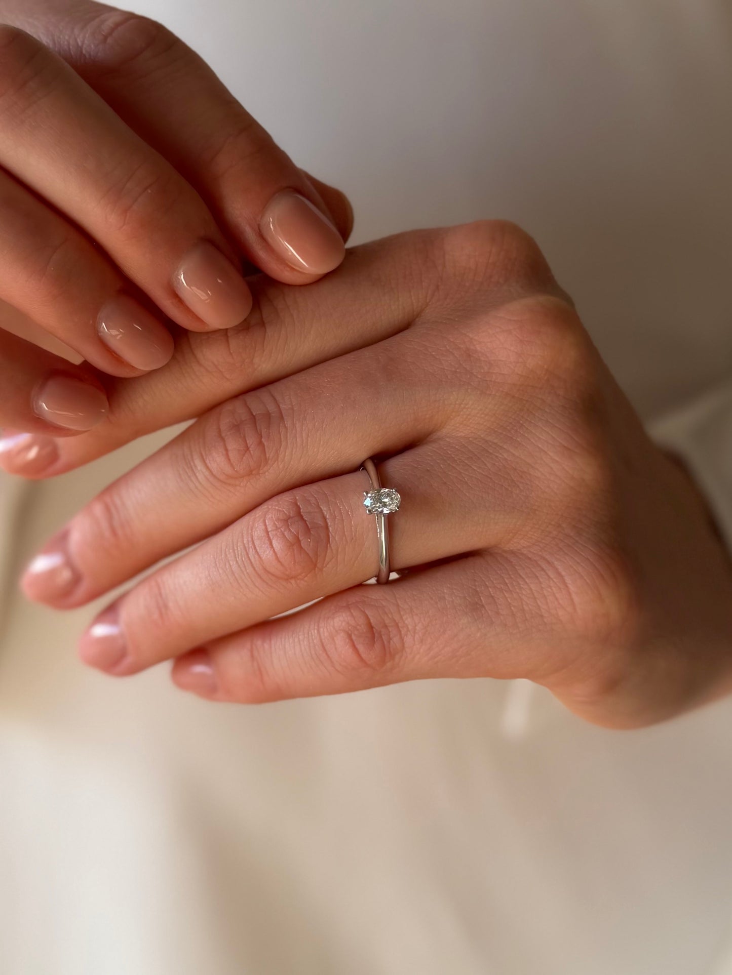 Bijelo zlato prsten s dijamantom Oval 0,36ct VS1-Zlatarna Vitić