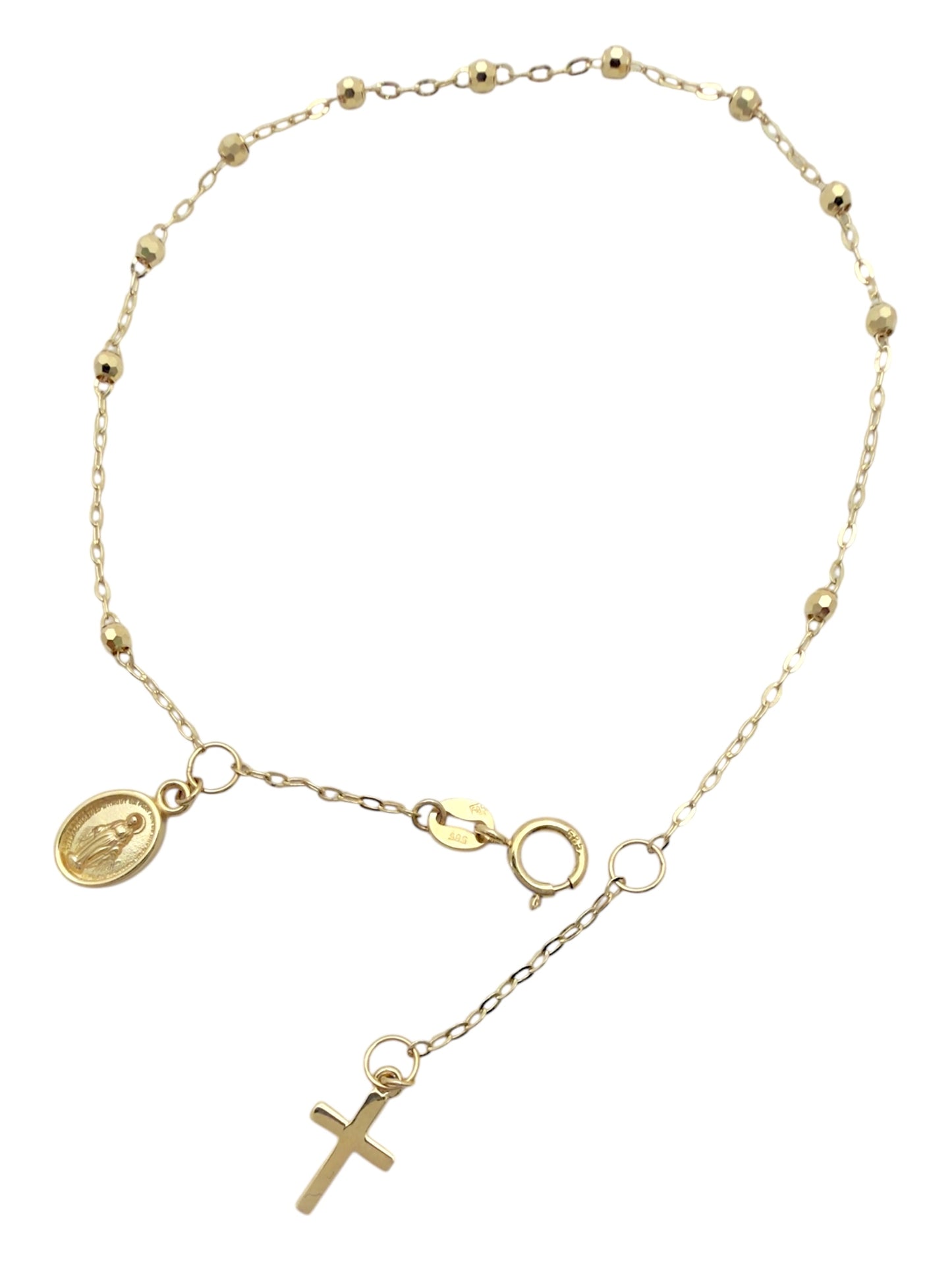 Zlatna narukvica krunica Love