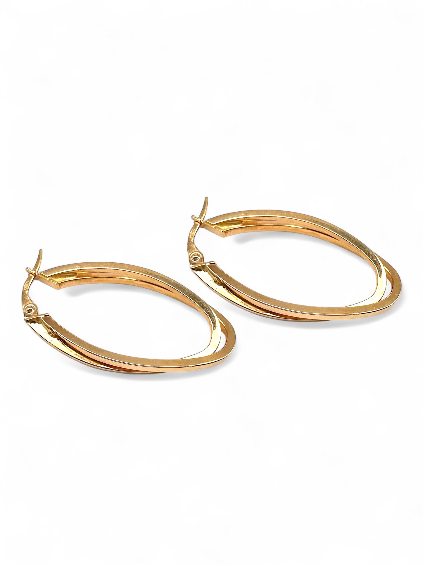 Zlatne naušnice Double Oval