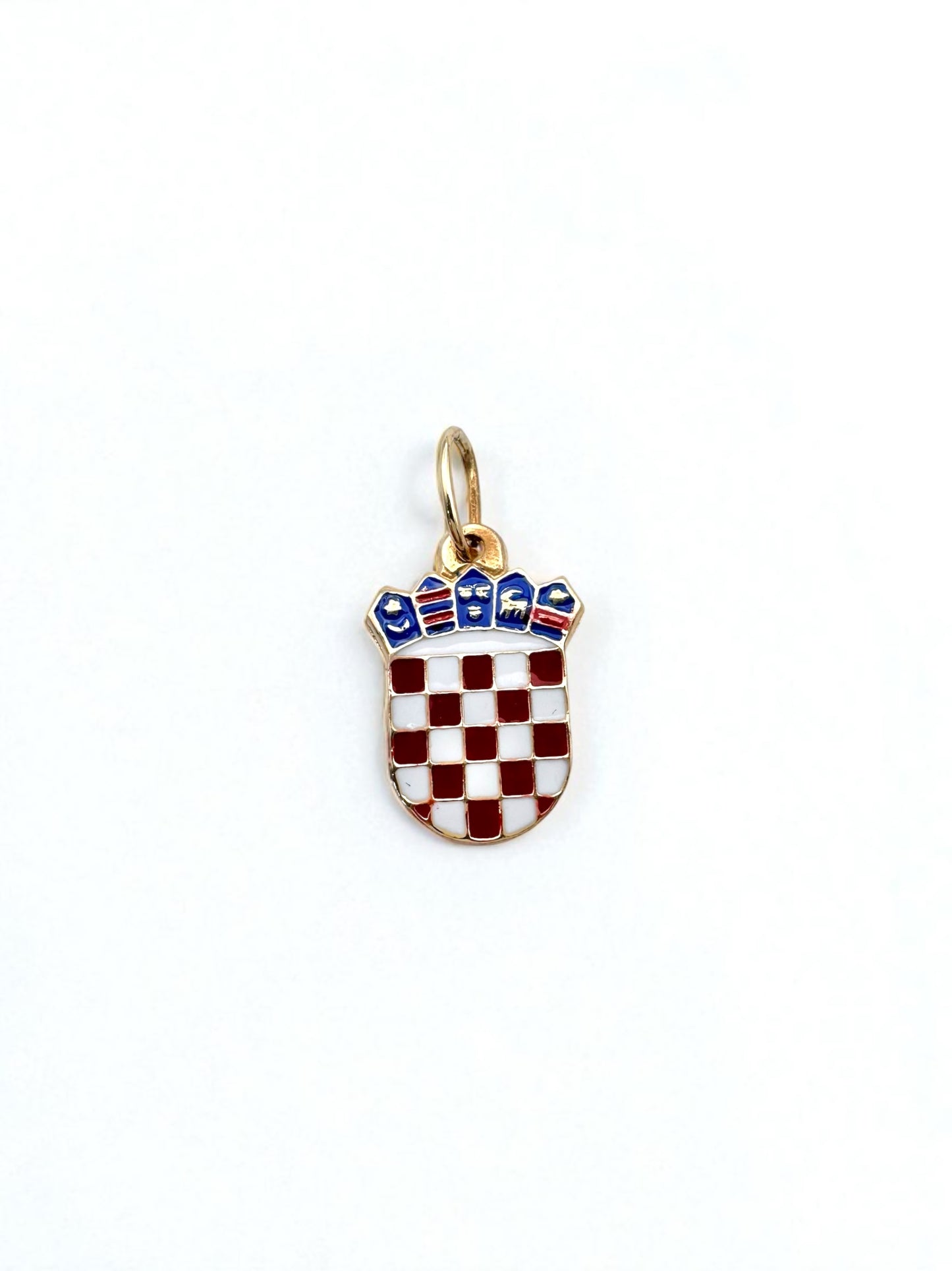 Zlatni privjesak Hrvatski grb u boji