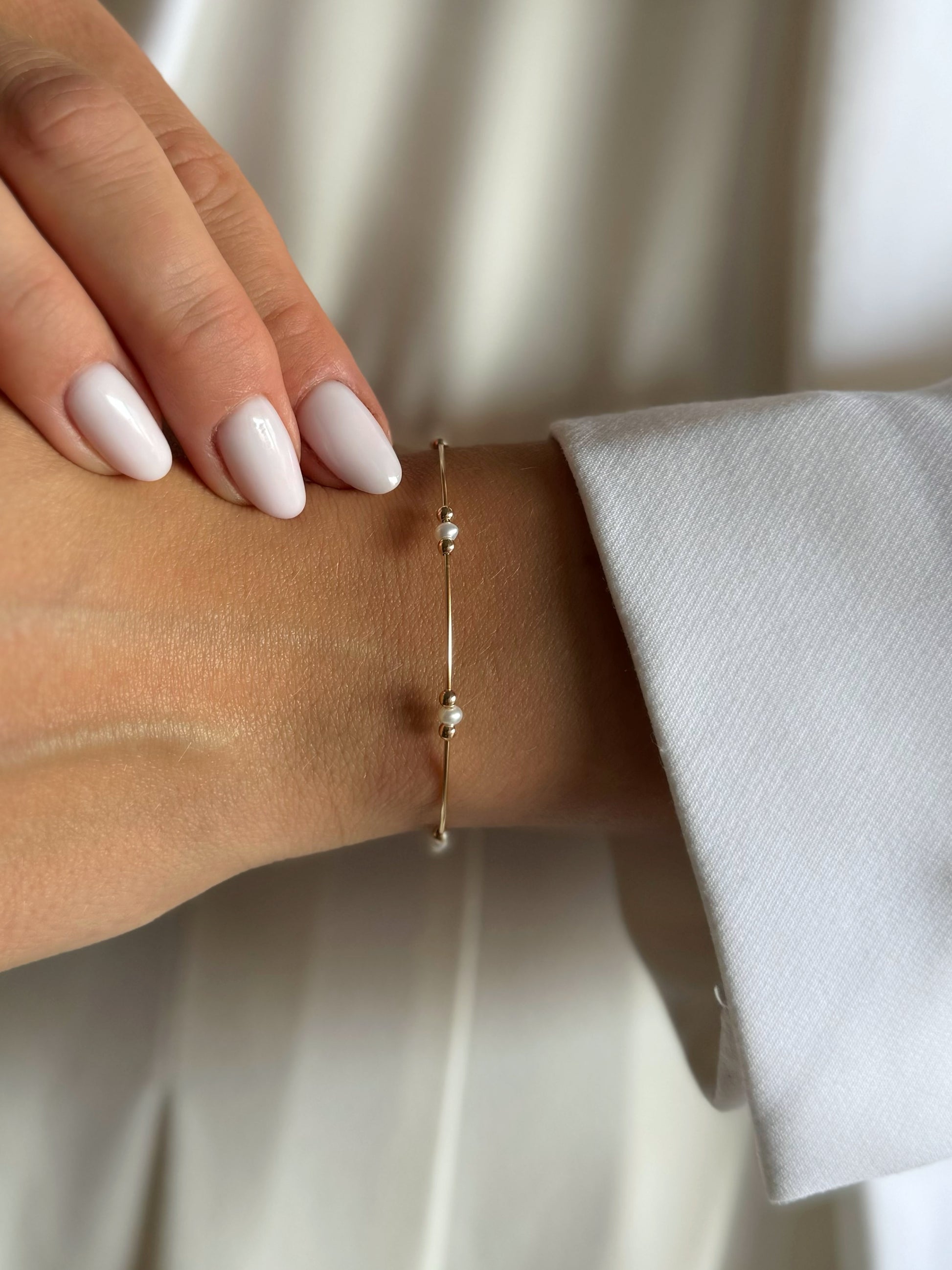 Zlatna kruta narukvica biser Pearl Glow-Zlatarna Vitić