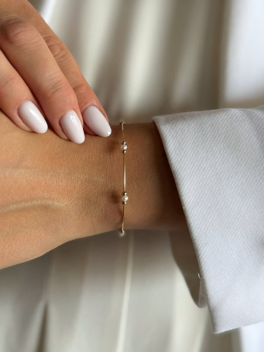 Zlatna kruta narukvica biser Pearl Glow-Zlatarna Vitić