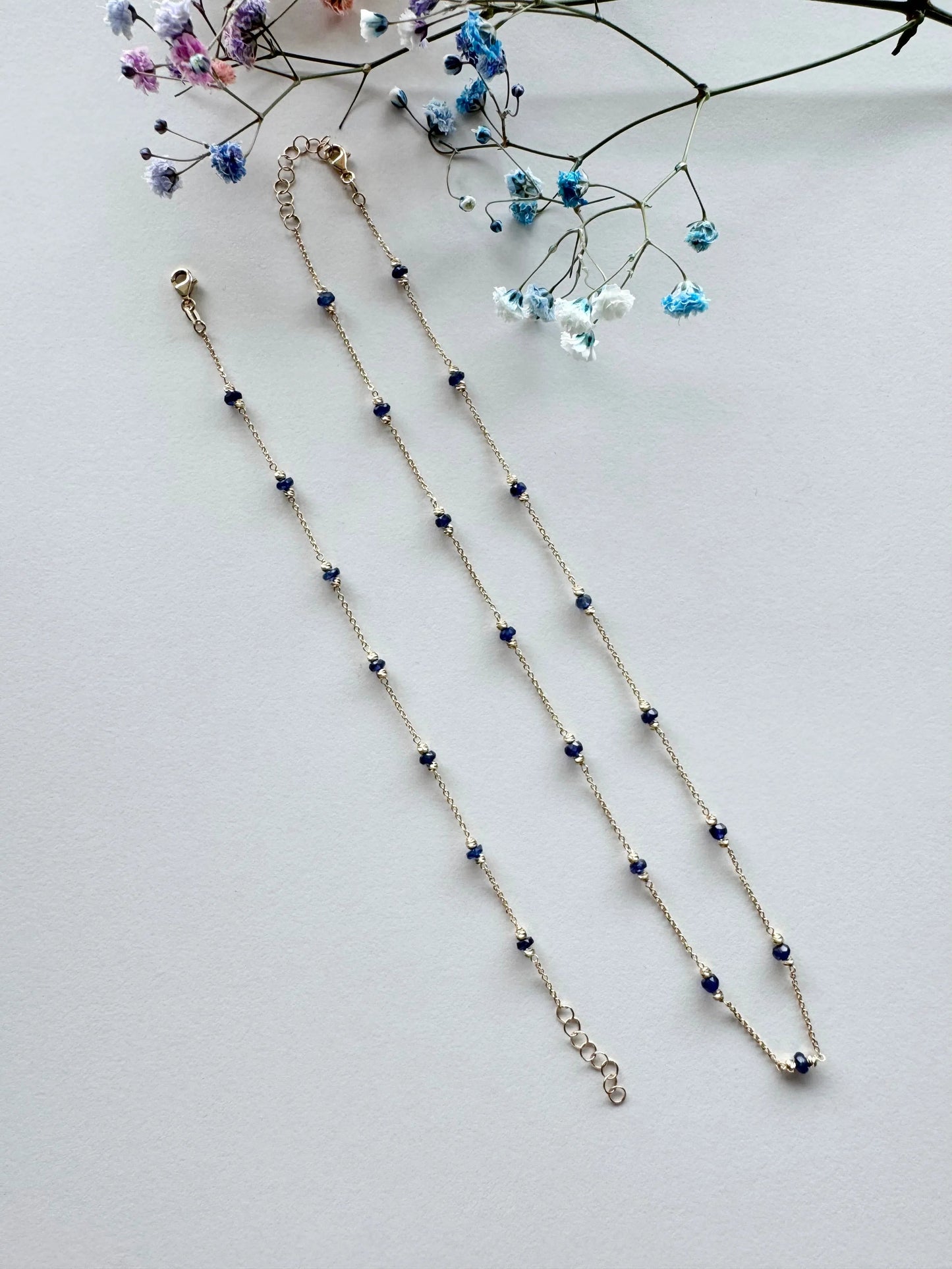 Zlatna ogrlica Natural Stones Blue-Zlatarna Vitić