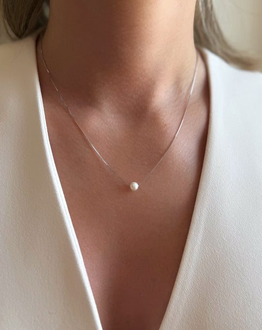 Zlatna ogrlica bijelo zlato biser-Zlatarna Vitić