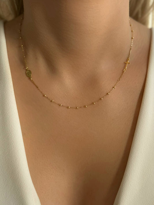 Zlatna ogrlica krunica Divine Light