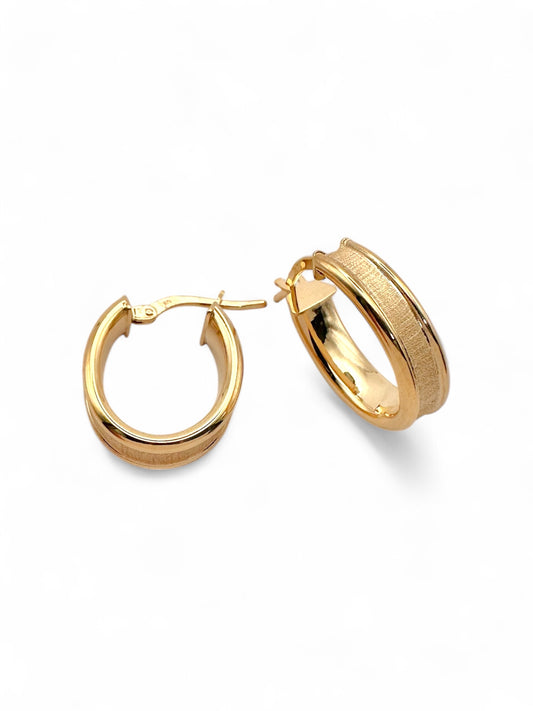 Zlatne naušnice Oval Matt-Zlatarna Vitić