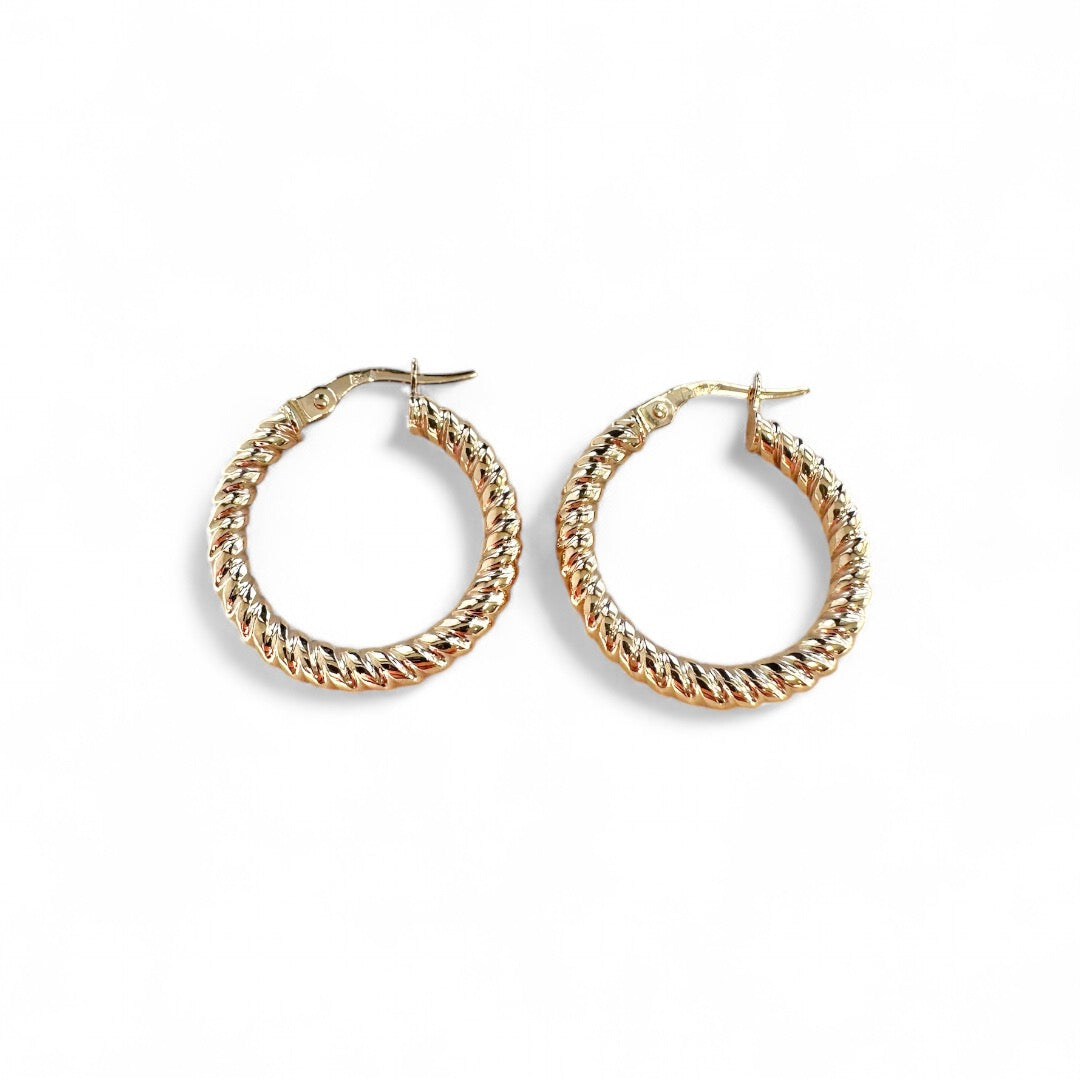 Round gold earrings