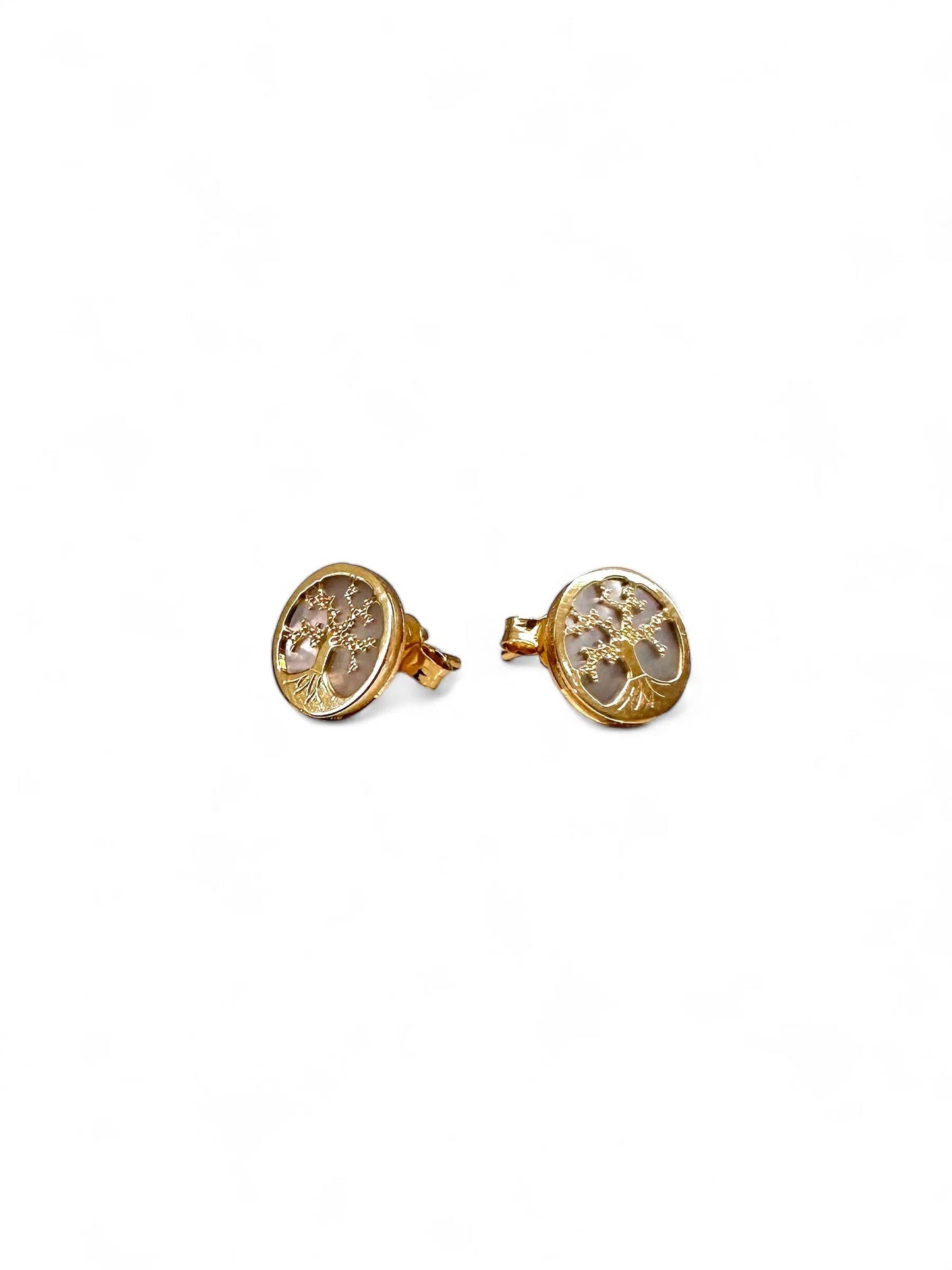 Gold earrings tree of life