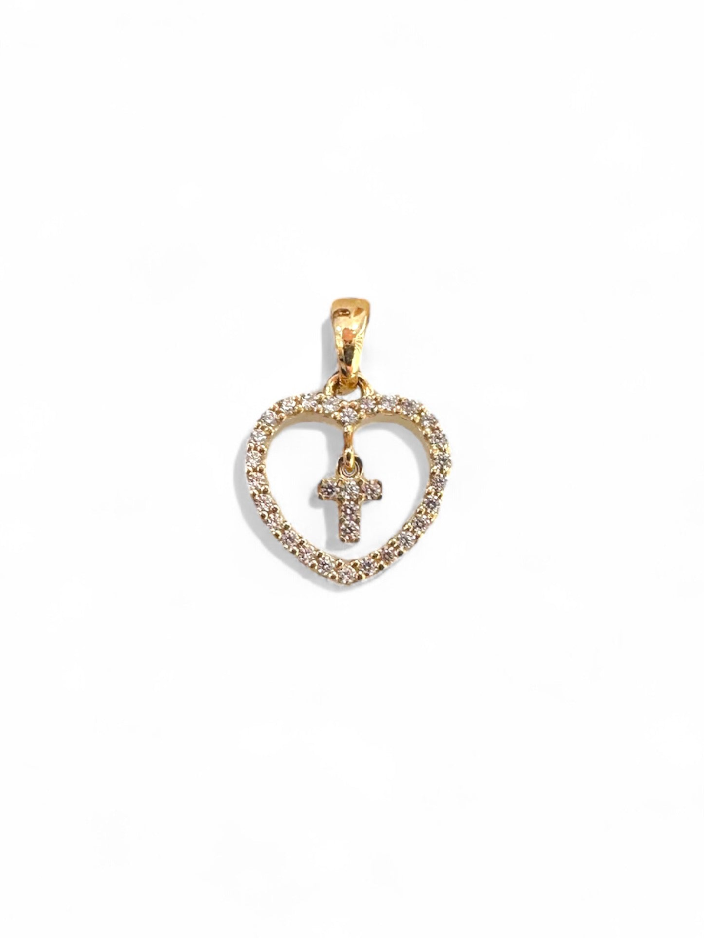 Zlatni privjesak Heart & Cross