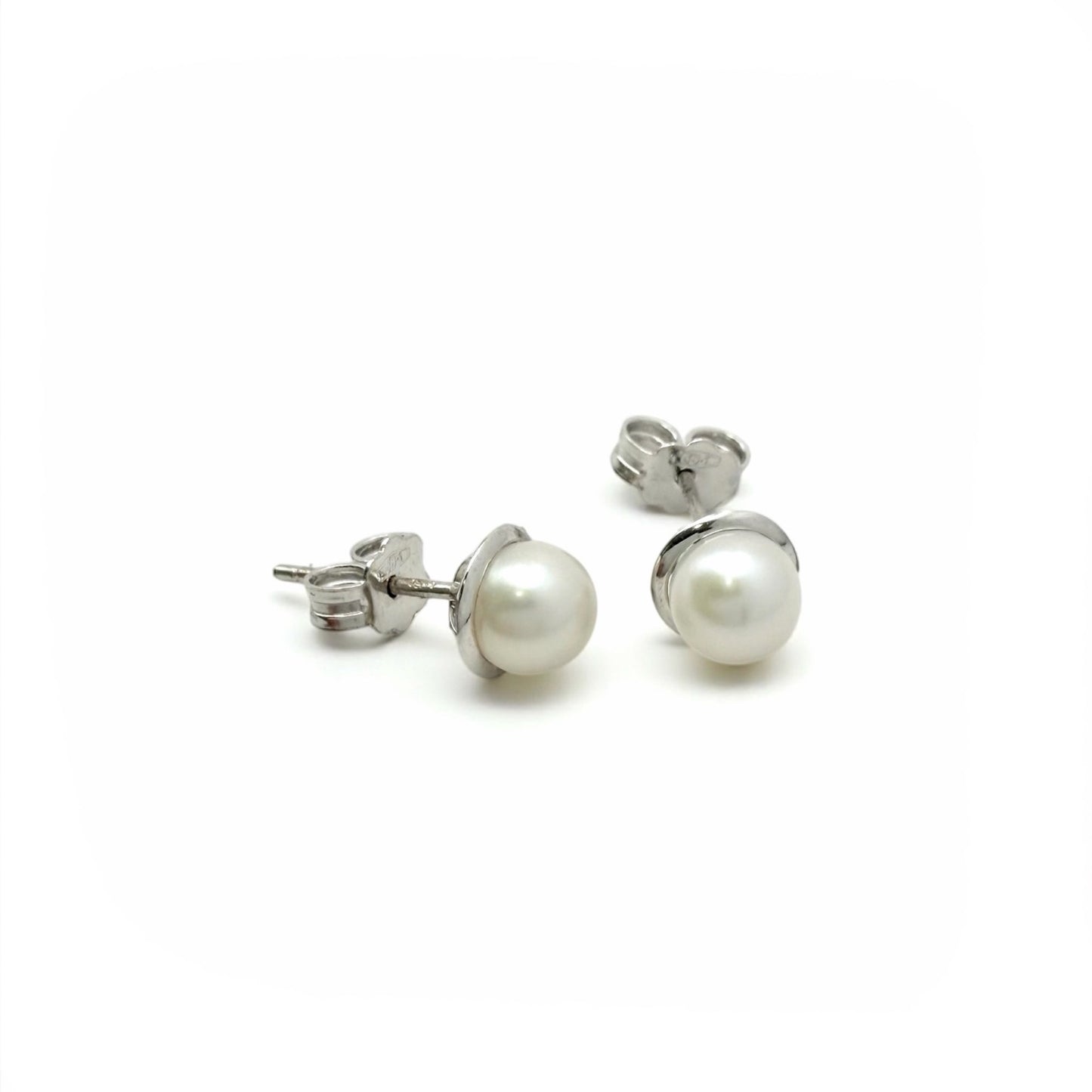 Bijelo zlato naušnice Biser