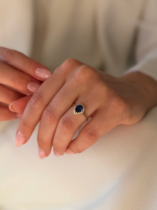 Zlatni prsten Blue Drop