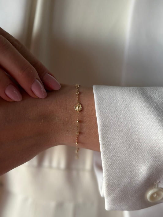 Zlatna narukvica krunica Simple