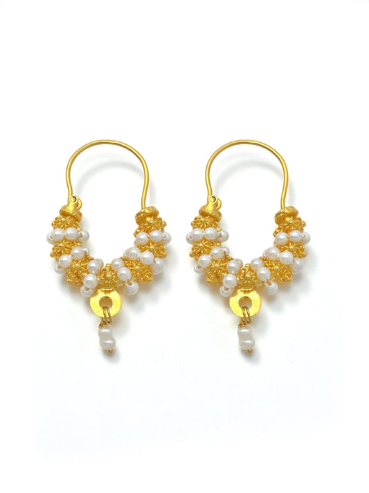 Zlatne tradicijske naušnice s biserima