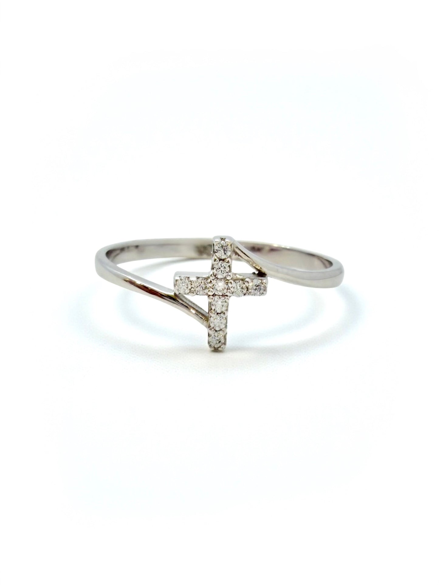 Bijelo zlato prsten Križ-Zlatarna Vitić