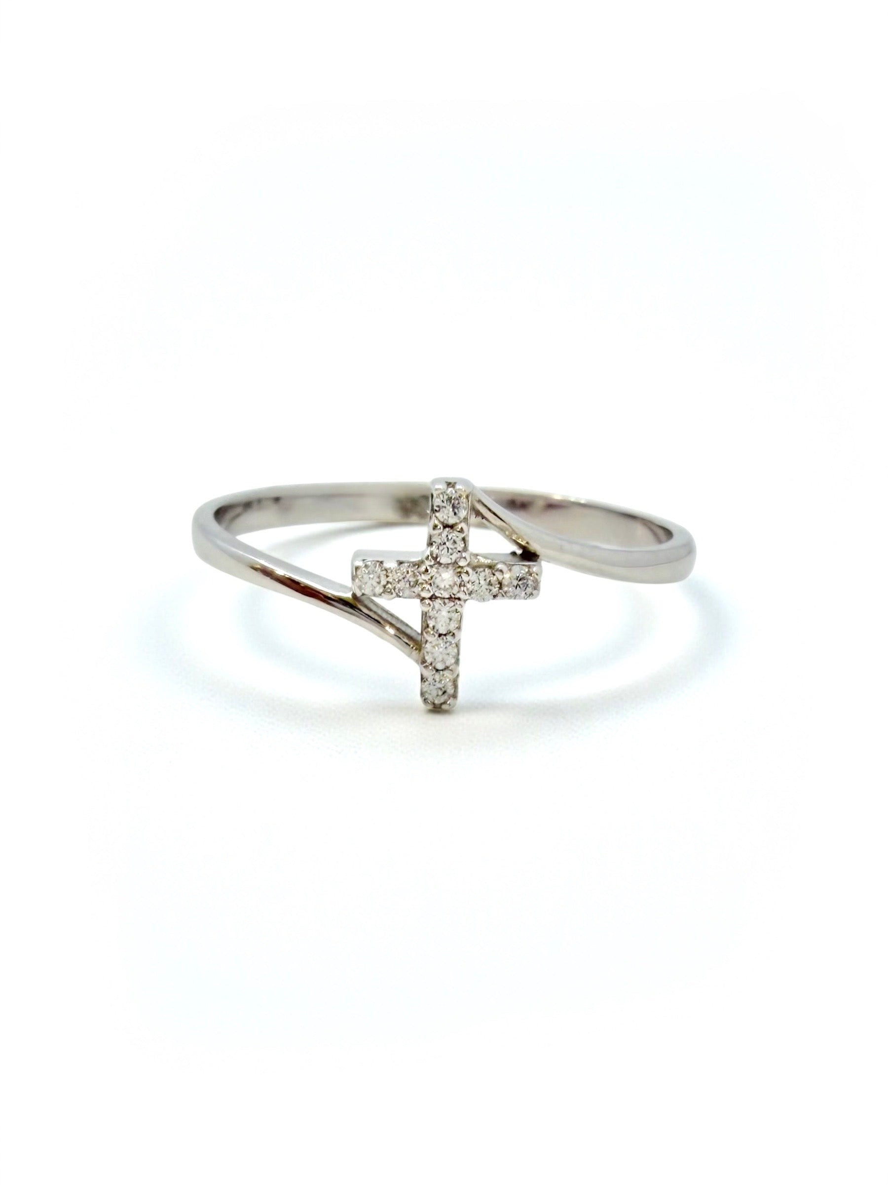 Bijelo zlato prsten Križ-Zlatarna Vitić