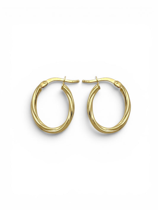 Zlatne naušnice Twist Oval