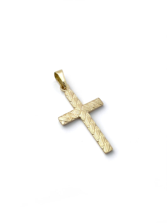 Zlatni privjesak križ Pleter