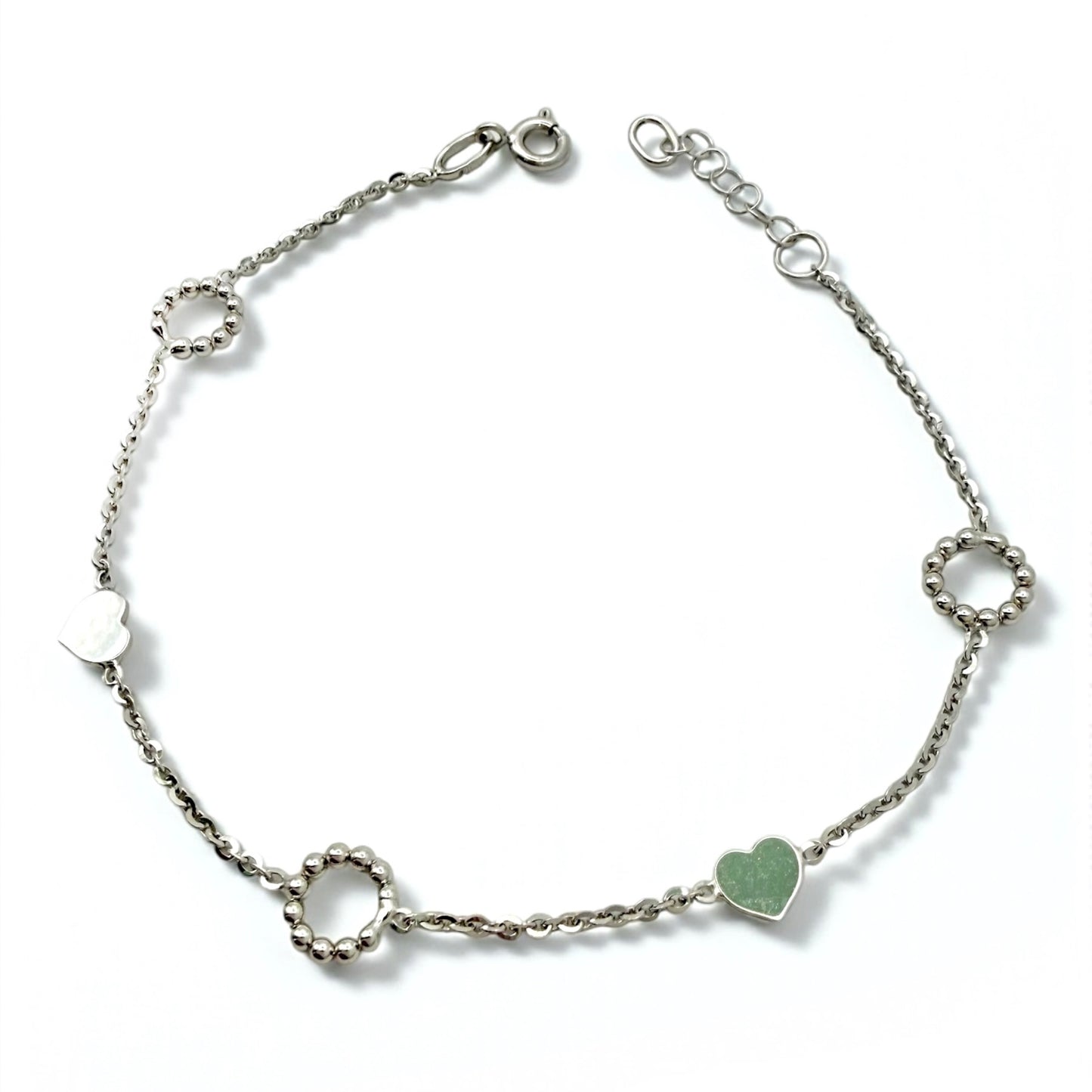 Bijelo zlato narukvica Hearts