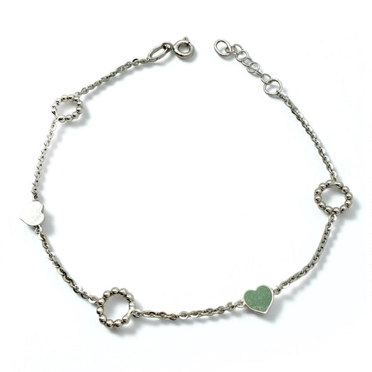 Bijelo zlato narukvica Hearts