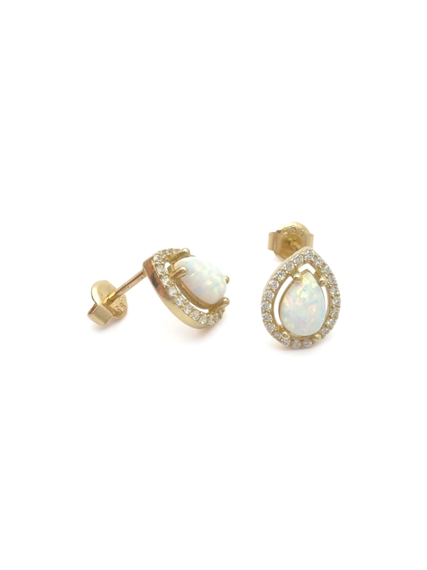Zlatne naušnice Opal Drop