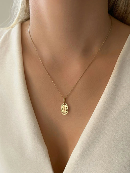 Zlatna ogrlica Čudotvorna Medaljica Oval