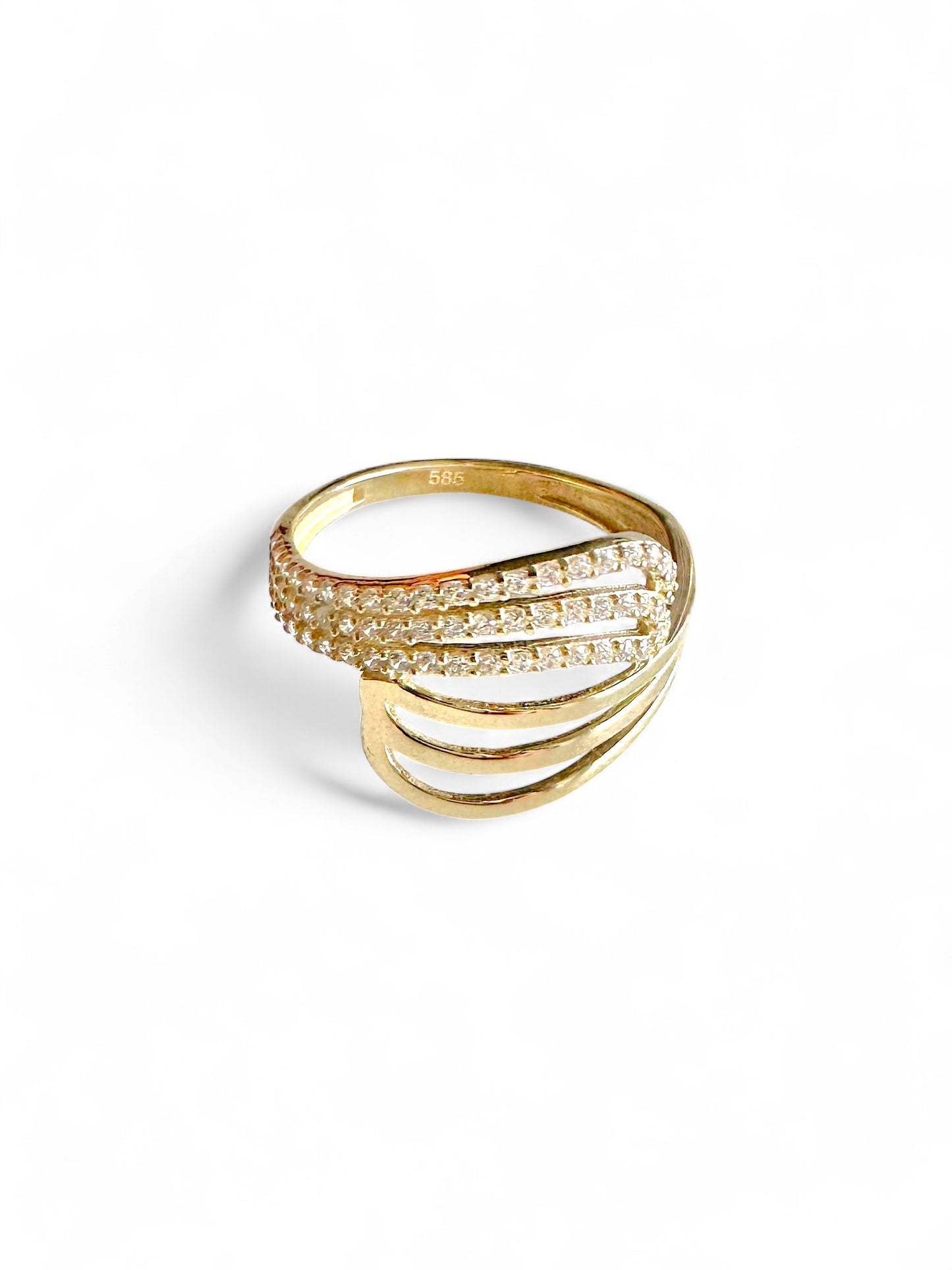 Zlatni prsten Luxurious Sparkle Ring