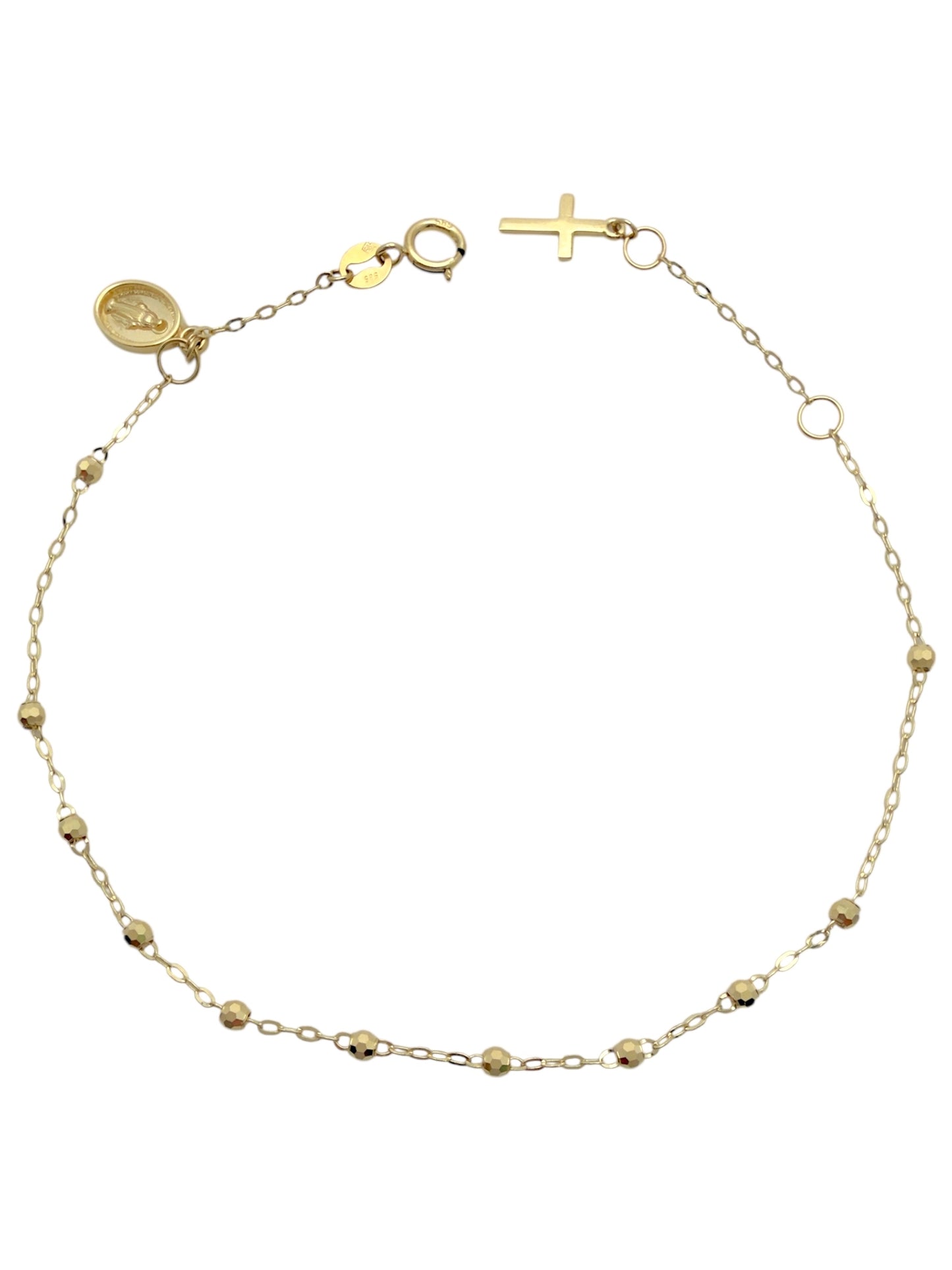 Zlatna narukvica krunica Love