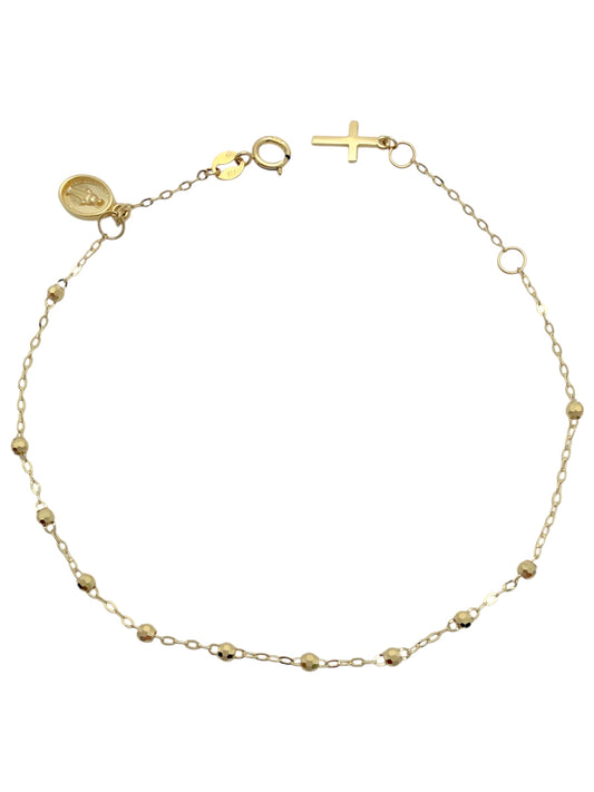 Zlatna narukvica krunica Love