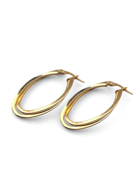 Zlatne naušnice Double Oval