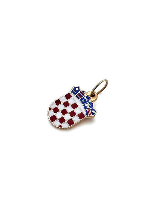Zlatni privjesak Hrvatski grb u boji