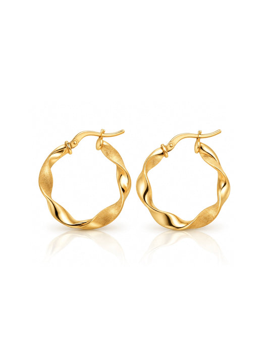 Zlatne naušnice Twist Hoops II
