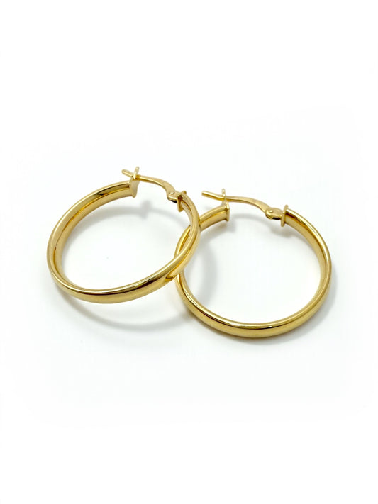 Zlatne naušnice Round Simple-Zlatarna Vitić