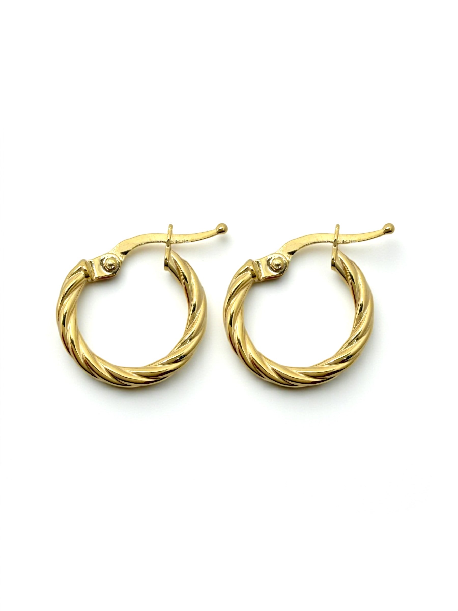 Zlatne naušnice Twisted Round-Zlatarna Vitić