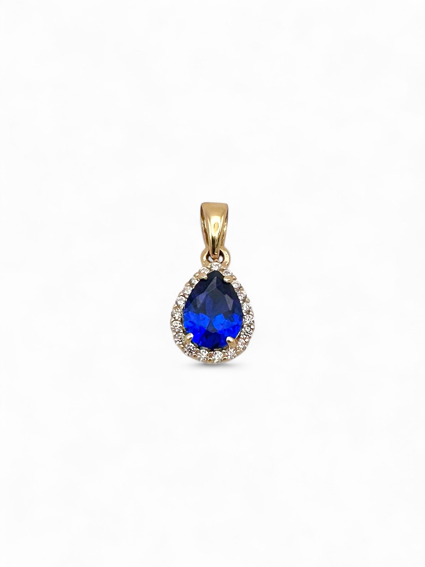 Zlatni privjesak Pear Blue-Zlatarna Vitić