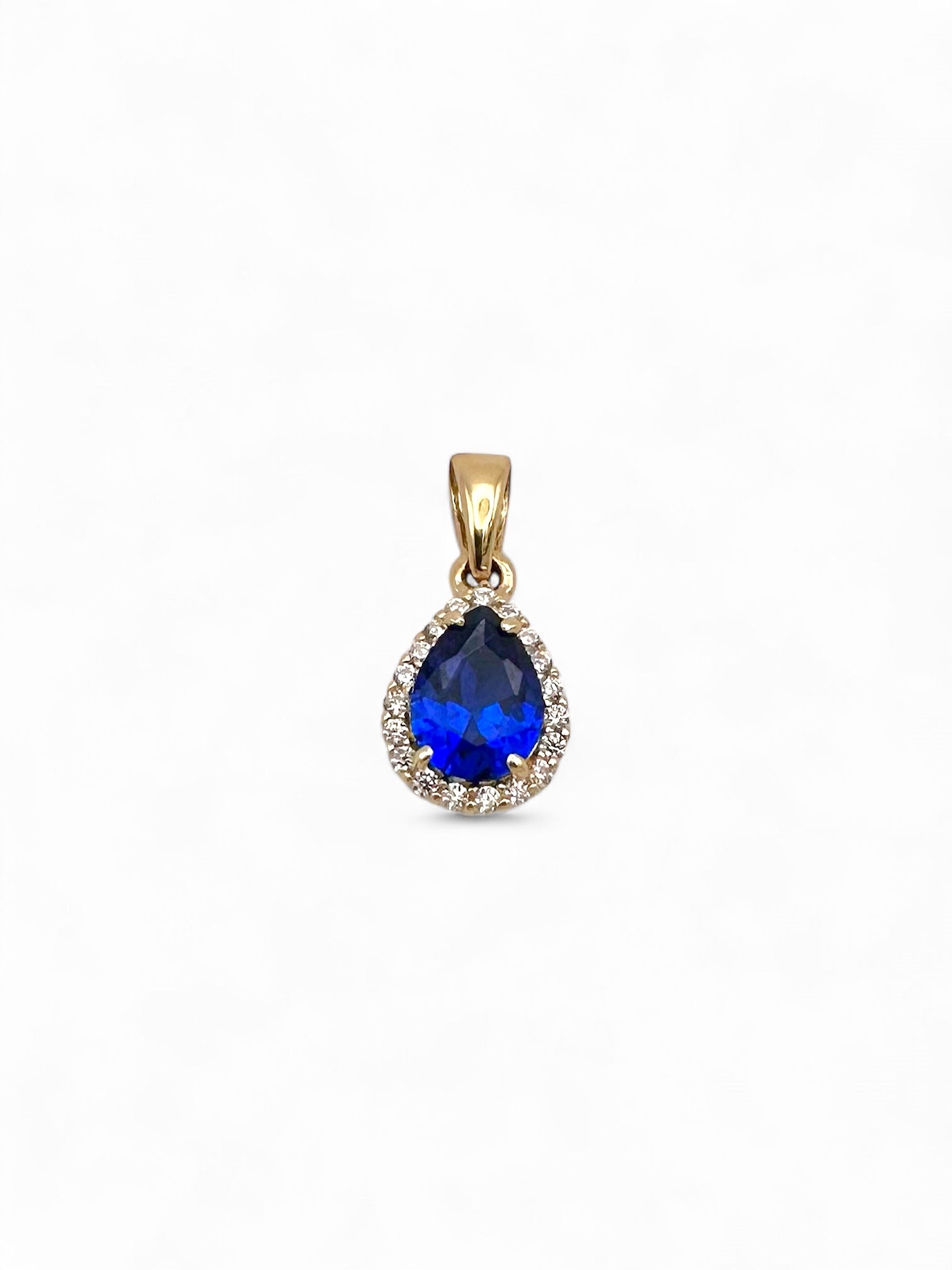 Zlatni privjesak Pear Blue-Zlatarna Vitić