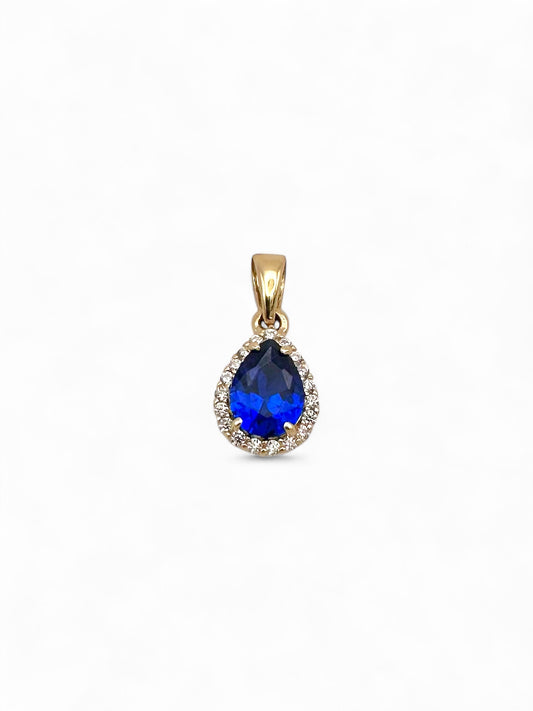 Zlatni privjesak Pear Blue-Zlatarna Vitić