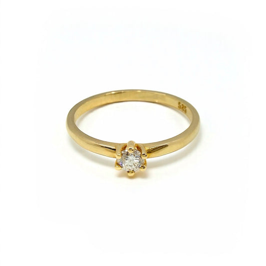 Zlatni zaručnički prsten s dijamantom 0,12ct VS2 G
